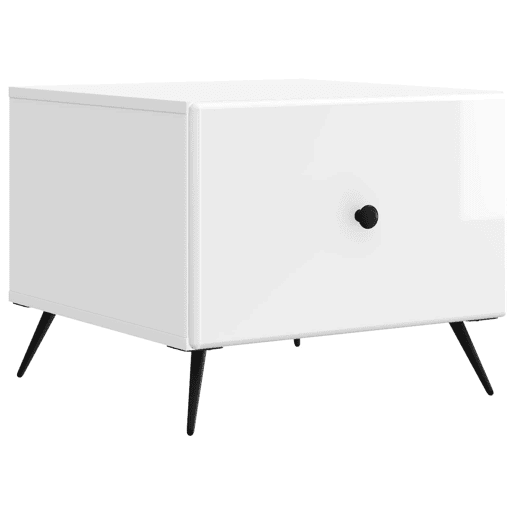 Mesa de Centro, Mesa baixa, com gaveta Branco Brilhante 49 x 50 x 40 cm