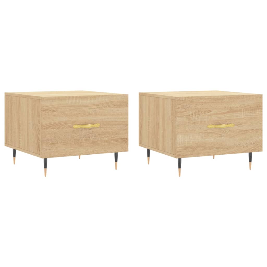 2 uds Mesas de Centro - Mesas de Café 50x50 Madera Clara