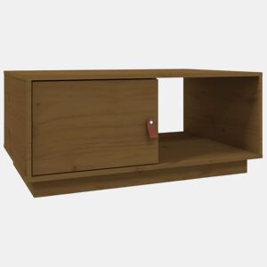 Mesa de Centro, Mesa baixa, 80x50x35,5 cm madeira pinho maciça castanho-mel