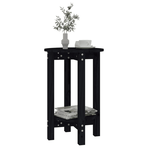 Mesa de Centro, Mesa baixa, Ø 40x60 cm madeira de pinho maciça preto