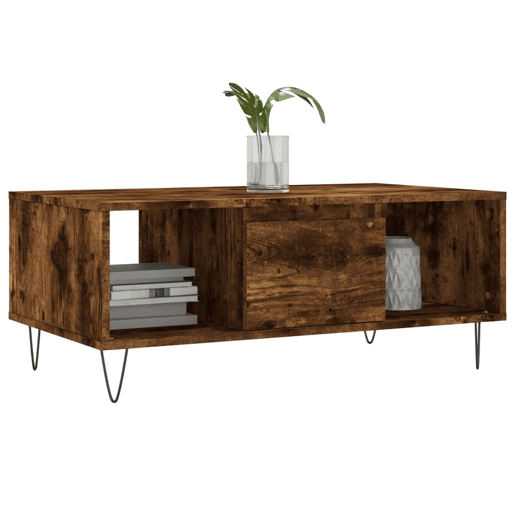 Mesa de Centro, Mesa baixa, 90x50x36,5 cm derivados madeira carvalho fumado