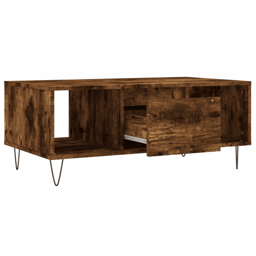 Mesa de Centro, Mesa baixa, 90x50x36,5 cm derivados madeira carvalho fumado