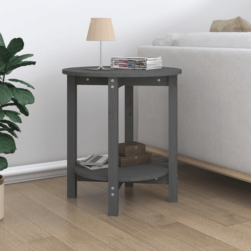 Mesa de Centro, Mesa baixa, Ø 55x60 cm madeira de pinho maciça cinzento Mesa de Centro, Mesa baixa, Ø 55x60 cm madeira de pinho maciça cinzento