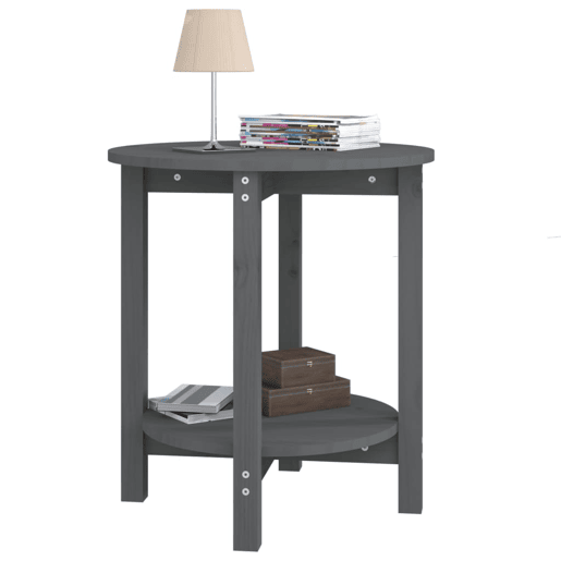 Mesa de Centro, Mesa baixa, Ø 55x60 cm madeira de pinho maciça cinzento Mesa de Centro, Mesa baixa, Ø 55x60 cm madeira de pinho maciça cinzento