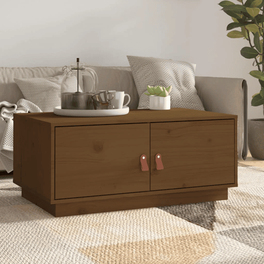 Mesa de Centro, Mesa baixa, 80x50x35 cm pinho maciço castanho mel