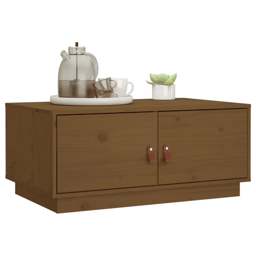 Mesa de Centro, Mesa baixa, 80x50x35 cm pinho maciço castanho mel