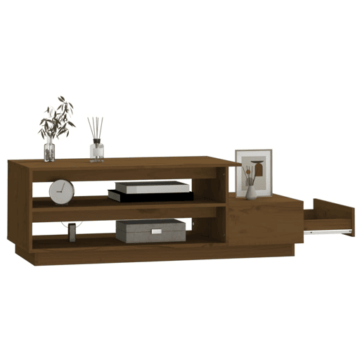 Mesa de Centro, Mesa baixa, 120x50x40,5cm madeira pinho maciça castanho mel