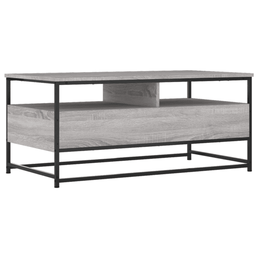 Mesa de Centro, Mesa baixa, 100x51x45cm derivados de madeira cinzento sonoma