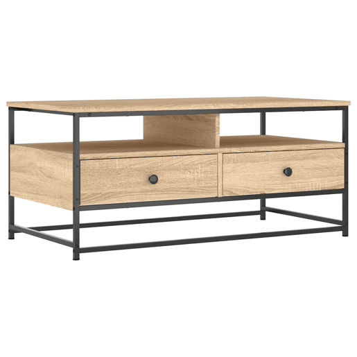 Mesa de Centro, Mesa baixa, 100x51x45 cm derivados madeira carvalho sonoma