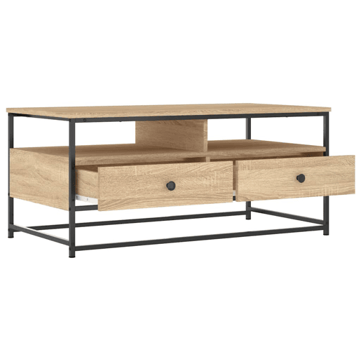 Mesa de Centro, Mesa baixa, 100x51x45 cm derivados madeira carvalho sonoma