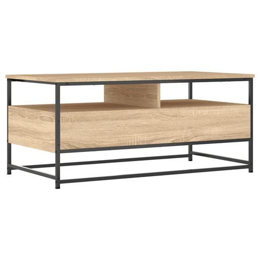 Mesa de Centro, Mesa baixa, 100x51x45 cm derivados madeira carvalho sonoma