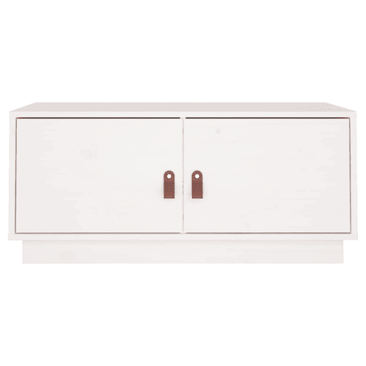 Mesa de Centro, Mesa baixa, 80x50x35 cm madeira de pinho maciça branco