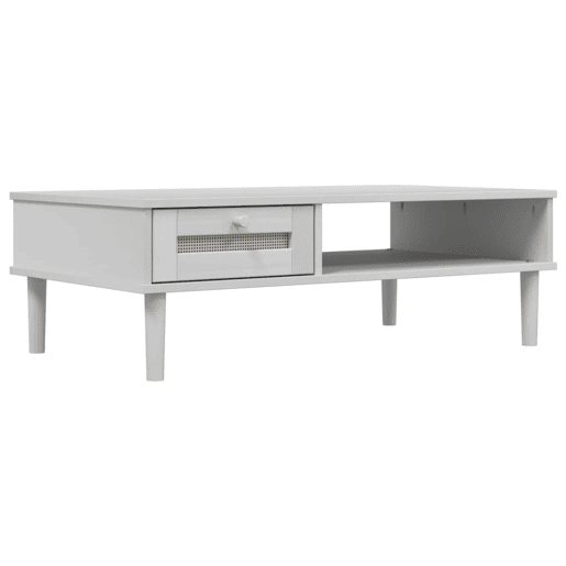 Mesa de Centro, Mesa baixa SENJA 100x55x33 cm pinho maciço branco Mesa de Centro, Mesa baixa SENJA 100x55x33 cm pinho maciço branco