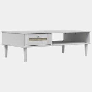 Mesa de Centro, Mesa baixa SENJA 100x55x33 cm pinho maciço branco