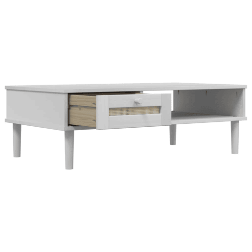 Mesa de Centro, Mesa baixa SENJA 100x55x33 cm pinho maciço branco Mesa de Centro, Mesa baixa SENJA 100x55x33 cm pinho maciço branco