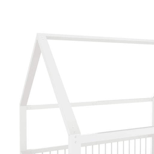 Cama metálica 140x200 cm - Estrutura de ferro, sem colchão, com adornos - Branco