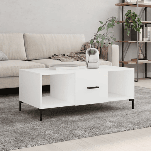 Mesa de Centro, Mesa baixa, 102x50x40 cm madeira processada branco