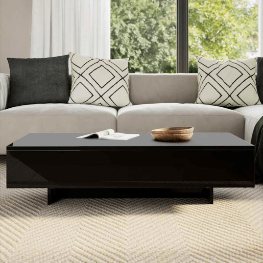 Mesa de Centro, Mesa baixa, em preto brilhante Mesa de Centro, Mesa baixa, em preto brilhante