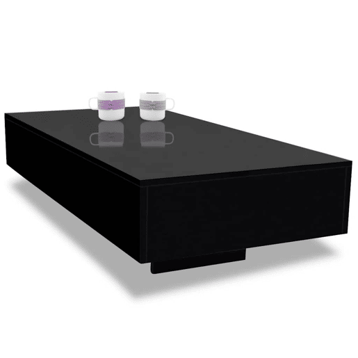 Mesa de Centro, Mesa baixa, em preto brilhante Mesa de Centro, Mesa baixa, em preto brilhante
