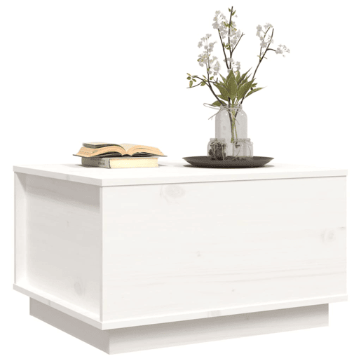 Mesa de Centro, Mesa baixa, 60x50x35 cm madeira de pinho maciça branco