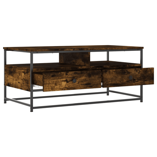 Mesa de Centro, Mesa baixa, 100x51x45 cm derivados madeira carvalho fumado