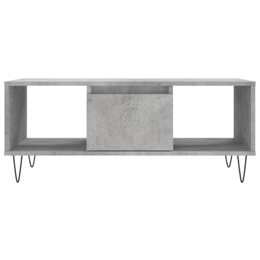 Mesa de Centro, Mesa baixa, 90x50x36,5 cm derivados madeira cinzento cimento