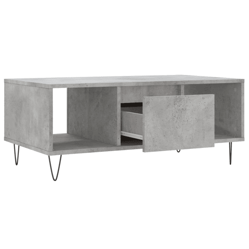 Mesa de Centro, Mesa baixa, 90x50x36,5 cm derivados madeira cinzento cimento