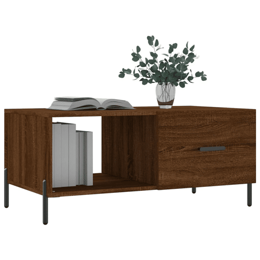 Mesa de Centro, Mesa baixa, 90x50x40 cm derivados de madeira carvalho castanho
