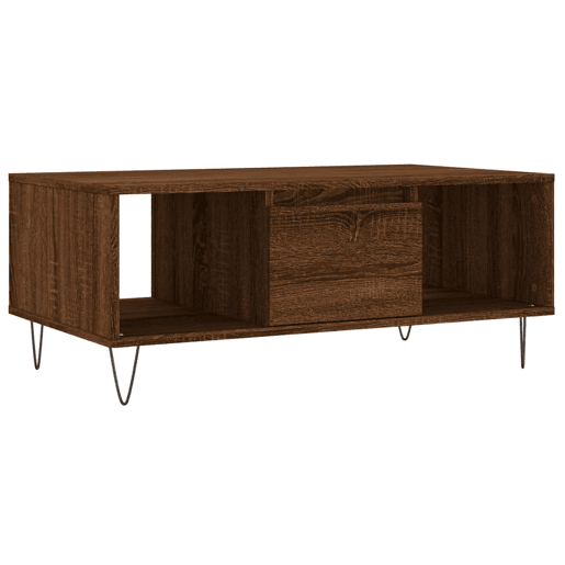 Mesa de Centro, Mesa baixa, 90x50x36,5cm derivados madeira carvalho castanho