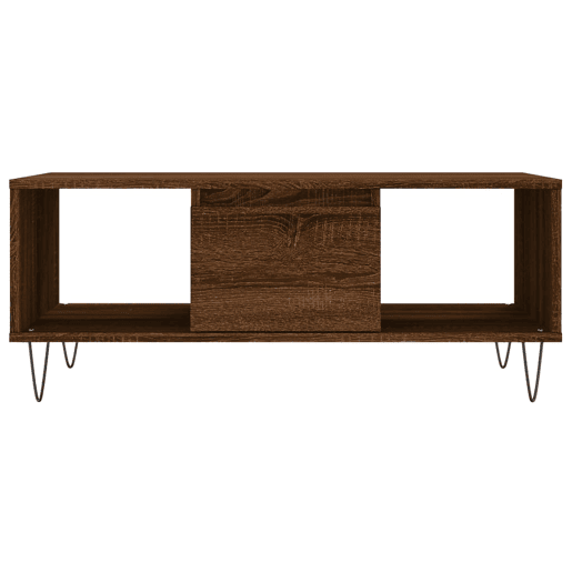 Mesa de Centro, Mesa baixa, 90x50x36,5cm derivados madeira carvalho castanho