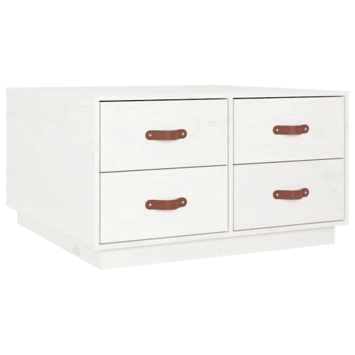 Mesa de Centro, Mesa baixa, 80x80x45 cm pinho maciço branco