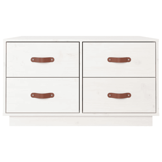 Mesa de Centro, Mesa baixa, 80x80x45 cm pinho maciço branco