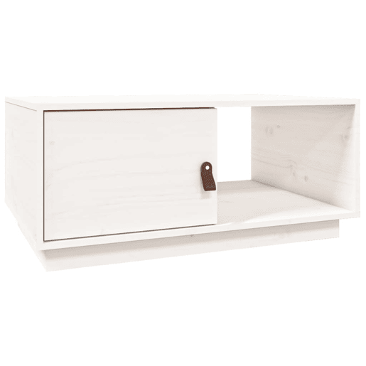 Mesa de Centro, Mesa baixa, 80x80x35,5 cm madeira de pinho maciça branco