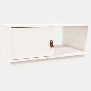 Mesa de Centro, Mesa baixa, 80x80x35,5 cm madeira de pinho maciça branco