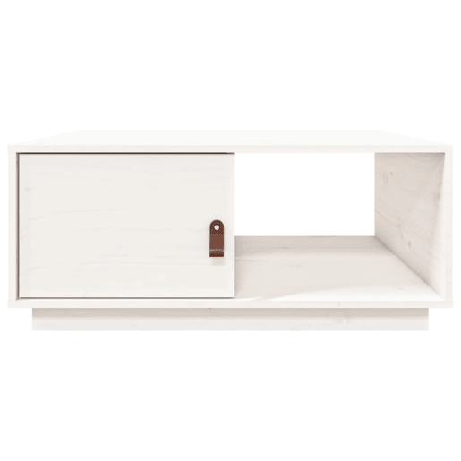 Mesa de Centro, Mesa baixa, 80x80x35,5 cm madeira de pinho maciça branco
