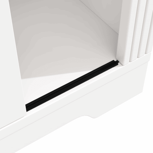 Armário alto de cozinha - sistema anti-tombamento, prateleira lateral para snacks, fecho suave Soft-Close, 4 gavetas, prateleiras ajustáveis, puxador com design exclusivo - branco