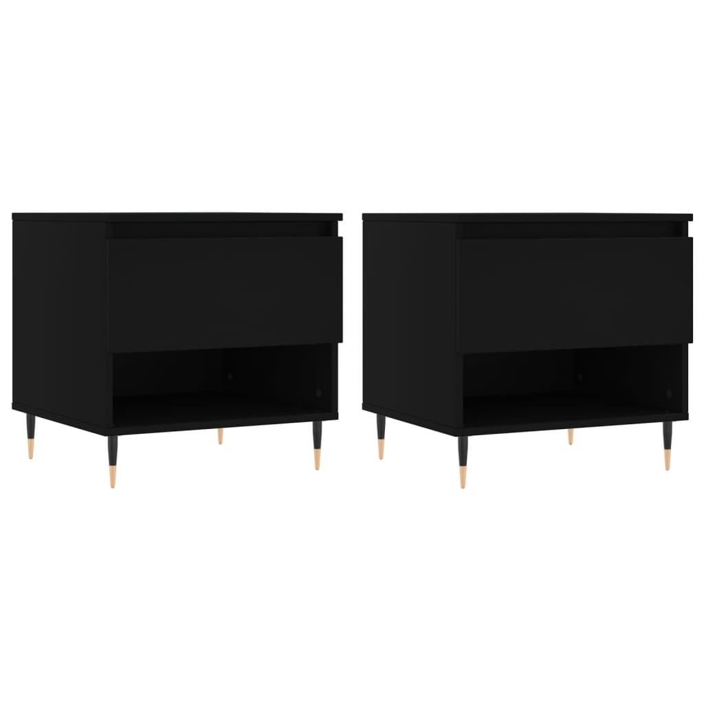2 uds Mesas de Centro - Mesas de Café 50x46 Negro
