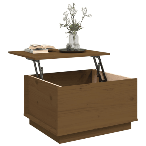 Mesa de Centro, Mesa baixa, 60x50x35 cm pinho maciço castanho mel