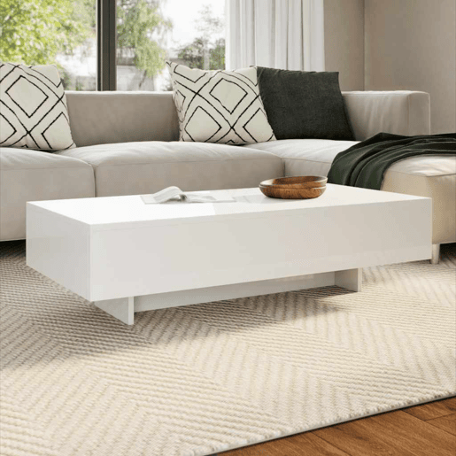 Mesa de Centro, Mesa baixa, branco brilhante