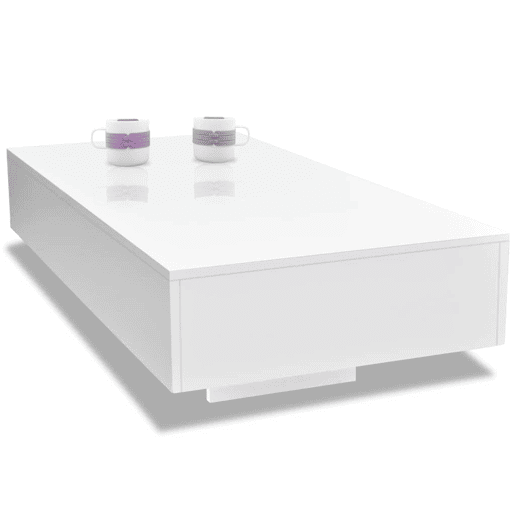 Mesa de Centro, Mesa baixa, branco brilhante