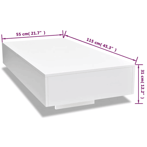 Mesa de Centro, Mesa baixa, branco brilhante