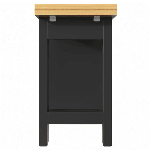 Mesa de bar extensível e dobrável com espaço de arrumação, gaveta e tabuleiro para snacks, suporte removível para cesto do lixo, design que poupa espaço para apartamentos e cozinhas pequenas - Preto