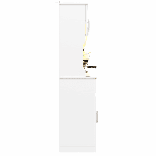Armário de cozinha alto 108 x 40 x 180 cm - controlo por aplicação, prateleiras ajustáveis, amplo espaço de arrumação, superfície de trabalho, iluminação LED - branco