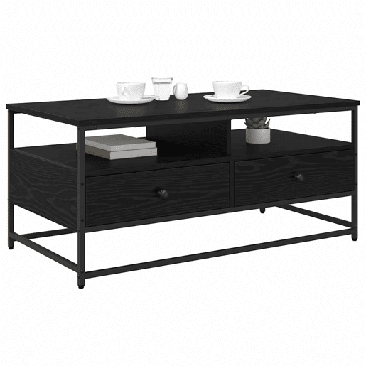 Mesa de Centro, Mesa baixa, com gaveta Carvalho Preto 100 x 51 x 45 cm