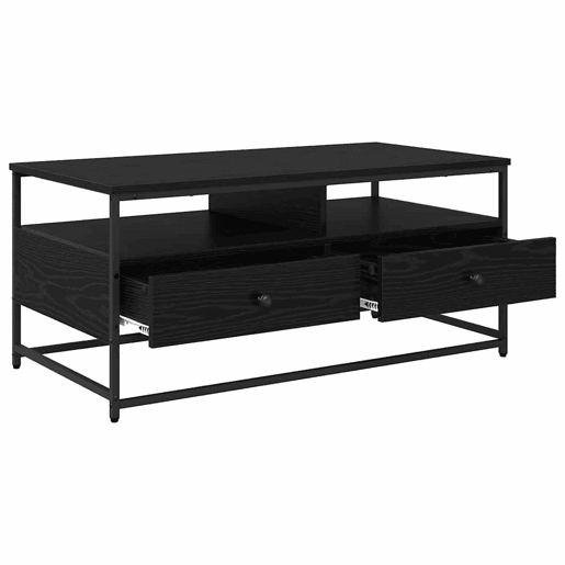 Mesa de Centro, Mesa baixa, com gaveta Carvalho Preto 100 x 51 x 45 cm
