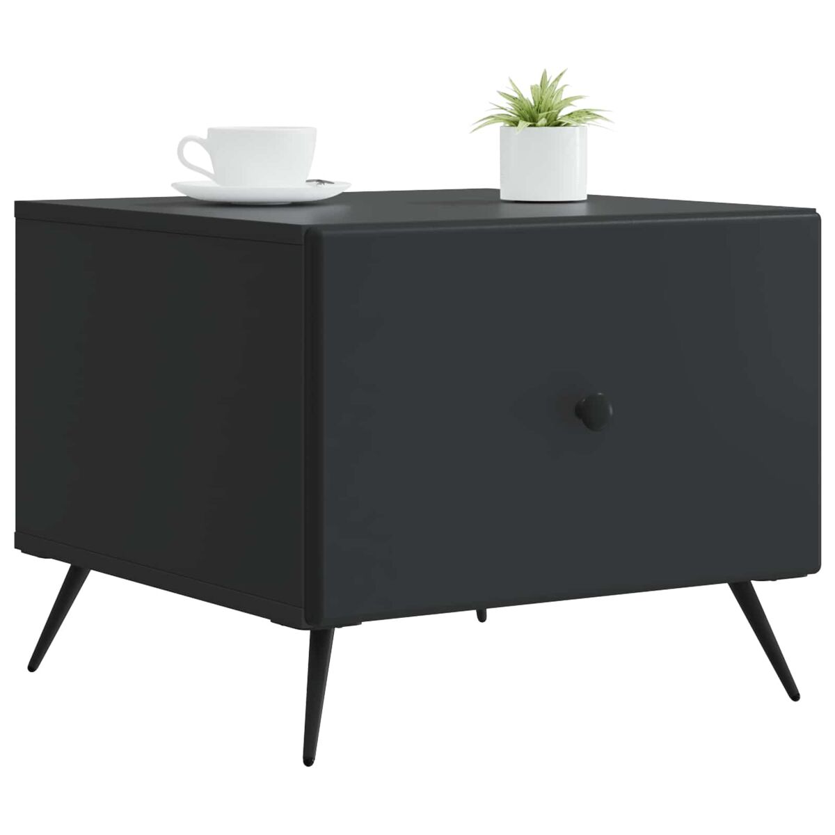 mesa de cafe - mesa de centro - mesa baja negro 49 x 50 x 40 cm madera de ingenieria
