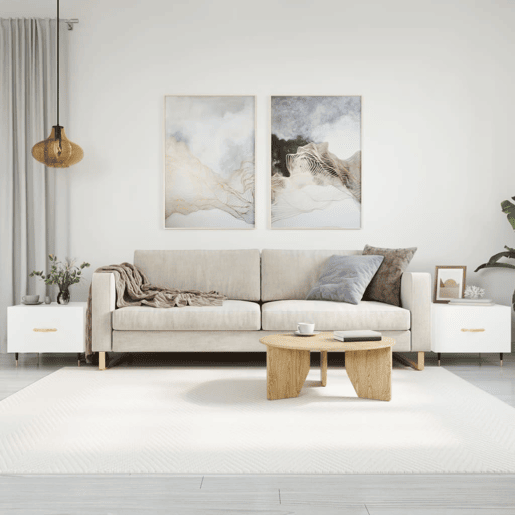 2pcs Mesas de Centro - Mesas baixas 50x50x40 cm branco brilhante