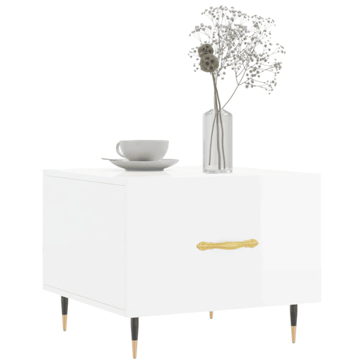 2pcs Mesas de Centro - Mesas baixas 50x50x40 cm branco brilhante