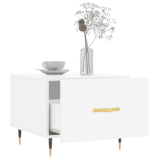 2pcs Mesas de Centro - Mesas baixas 50x50x40 cm branco brilhante