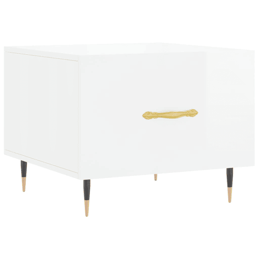 2pcs Mesas de Centro - Mesas baixas 50x50x40 cm branco brilhante